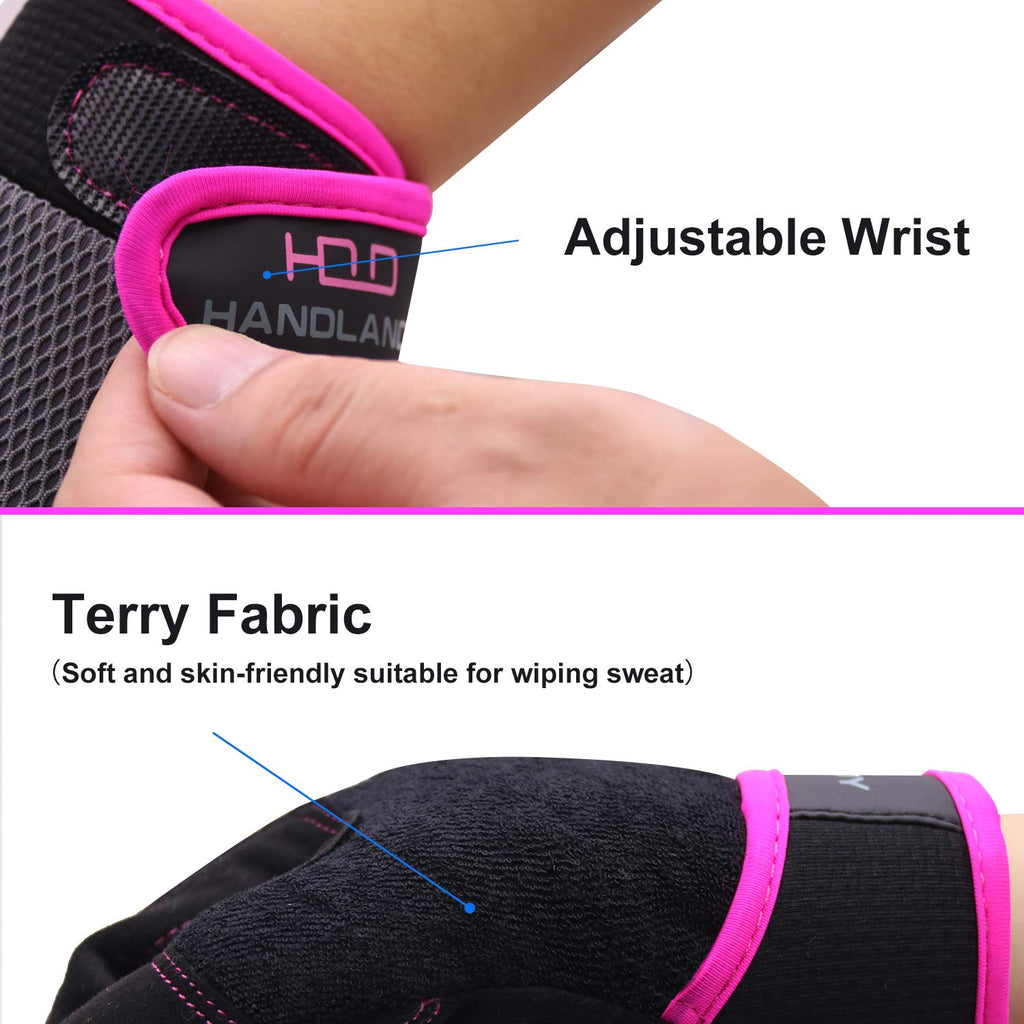 HLDD HANDLANDY Damen Utility Arbeitshandschuhe, ultraleichte Sicherheits-Arbeitshandschuhe, Mechaniker-Gartenarbeit, DIY-Arbeitshandschuhe mit Touchscreen (M, rosa)