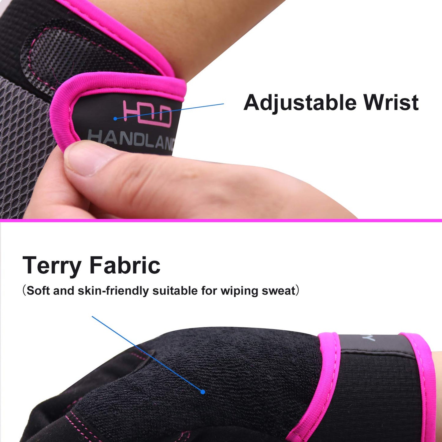 HLDD HANDLANDY Damen Utility Arbeitshandschuhe, ultraleichte Sicherheits-Arbeitshandschuhe, Mechaniker-Gartenarbeit, DIY-Arbeitshandschuhe mit Touchscreen (M, rosa)