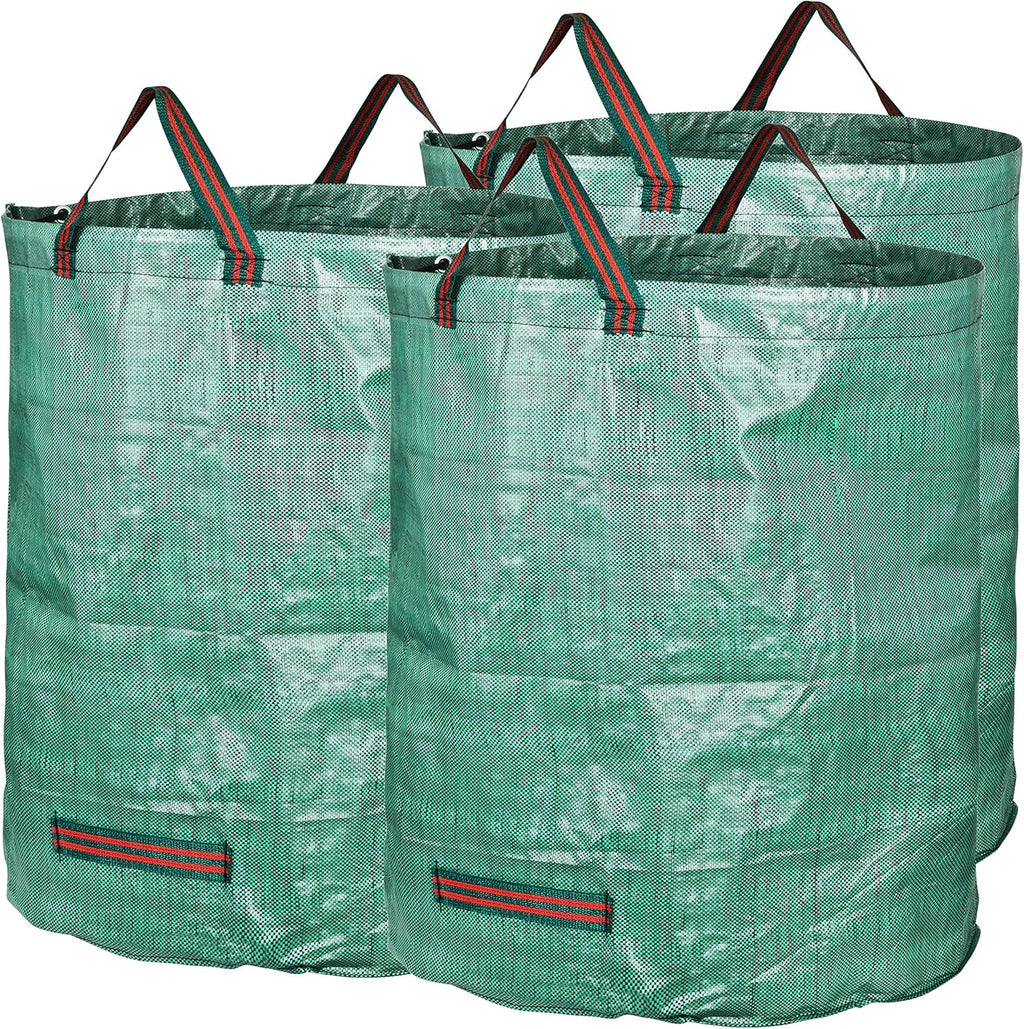 GardenMate 3X 272l Gartensack Laubsack Gartenabfallsack stabil - Gartensäcke für Gartenabfälle - Laubsäcke Rasenschnitt - Grünschnittsäcke faltbar, groß, robust aus Polypropylen-Gewebe 150GSM