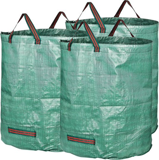 GardenMate 3X 272l Gartensack Laubsack Gartenabfallsack stabil - Gartensäcke für Gartenabfälle - Laubsäcke Rasenschnitt - Grünschnittsäcke faltbar, groß, robust aus Polypropylen-Gewebe 150GSM